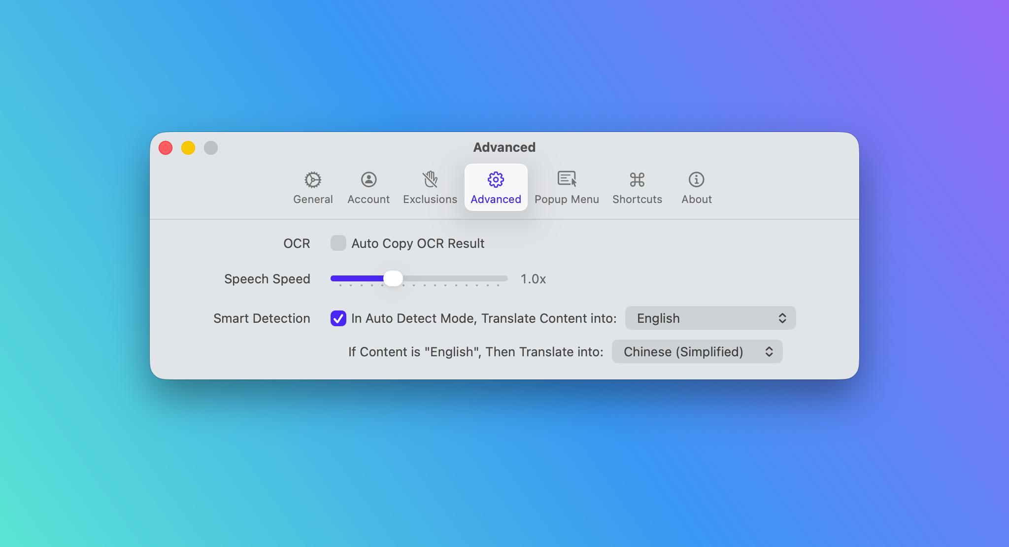 PopTranslate 1.8: New Shortcuts and Adjustable Speech Speed